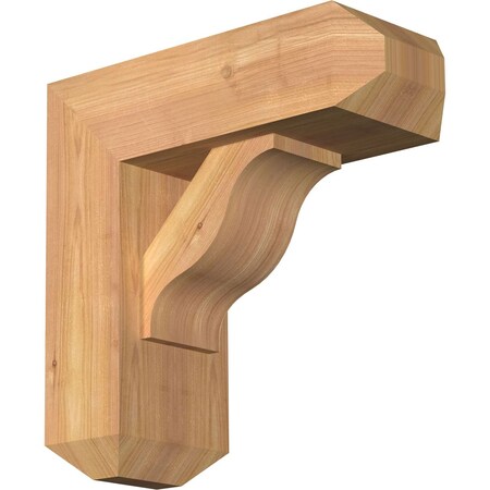 Ekena Millwork Funston Craftsman Smooth Bracket w/ Offset Brace, Western Red Cedar, 5 1/2"W x 14"D x 14"H BKT0604X14X14FST04SWR